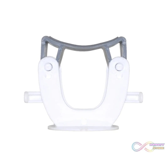 Mop and broom holder for wall-mounted storage.