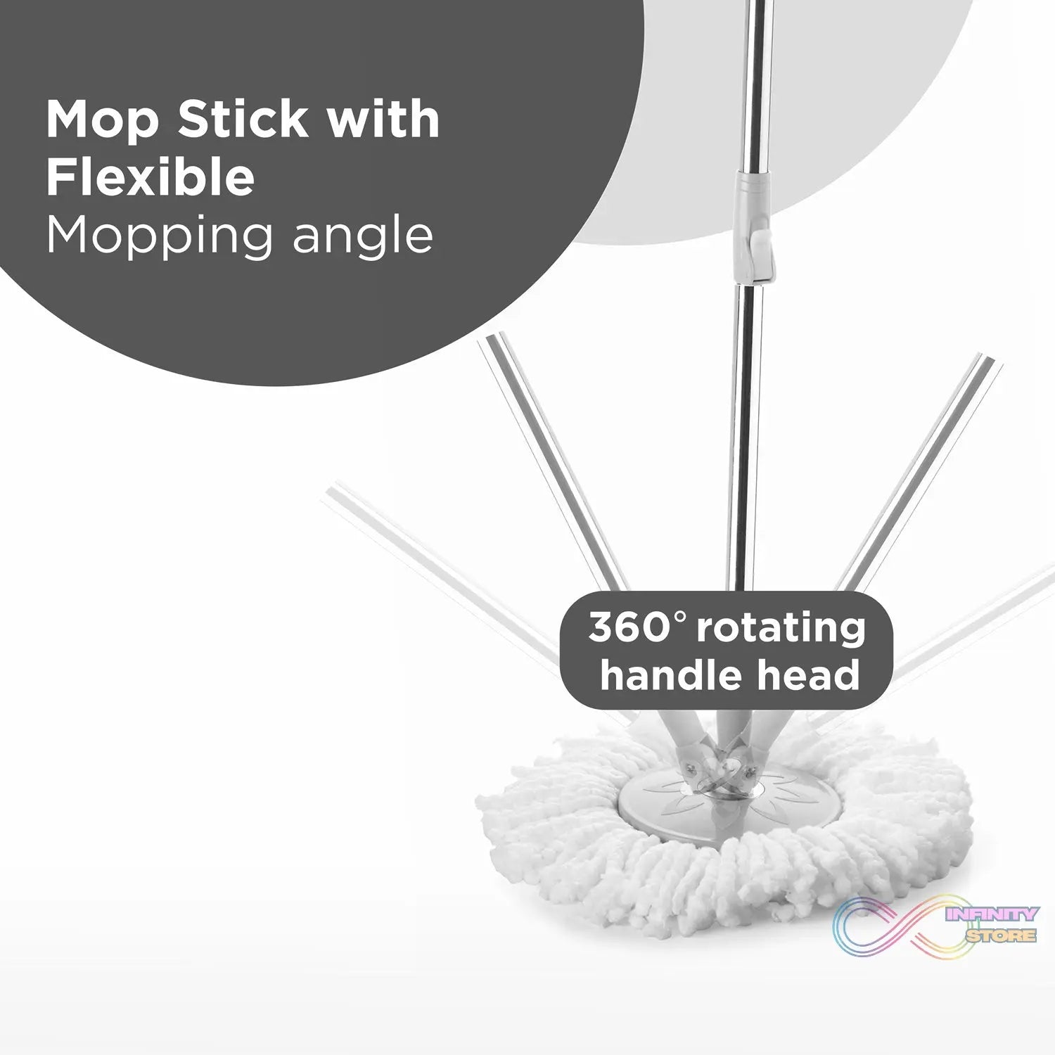 Mop with Bucket For Floor Cleaning With Steel Spin / Mop for Floor Cleaning / Floor Cleaner Mop / Spin Mop / Magic Mop / Mop Stick / Spin Mop Set with Bucket - infinityexculsivestore.com