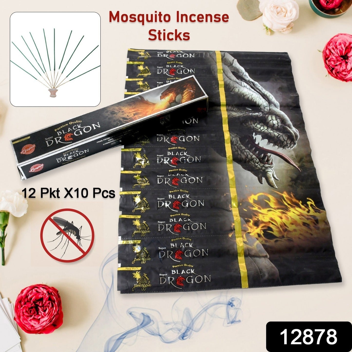 Mosquito Agarbatti Stick Herbal Mosquito Agarbatti 1 Box ( 12 Packet / 120 Sticks ) ( Incense Stick ) - infinityexculsivestore.com