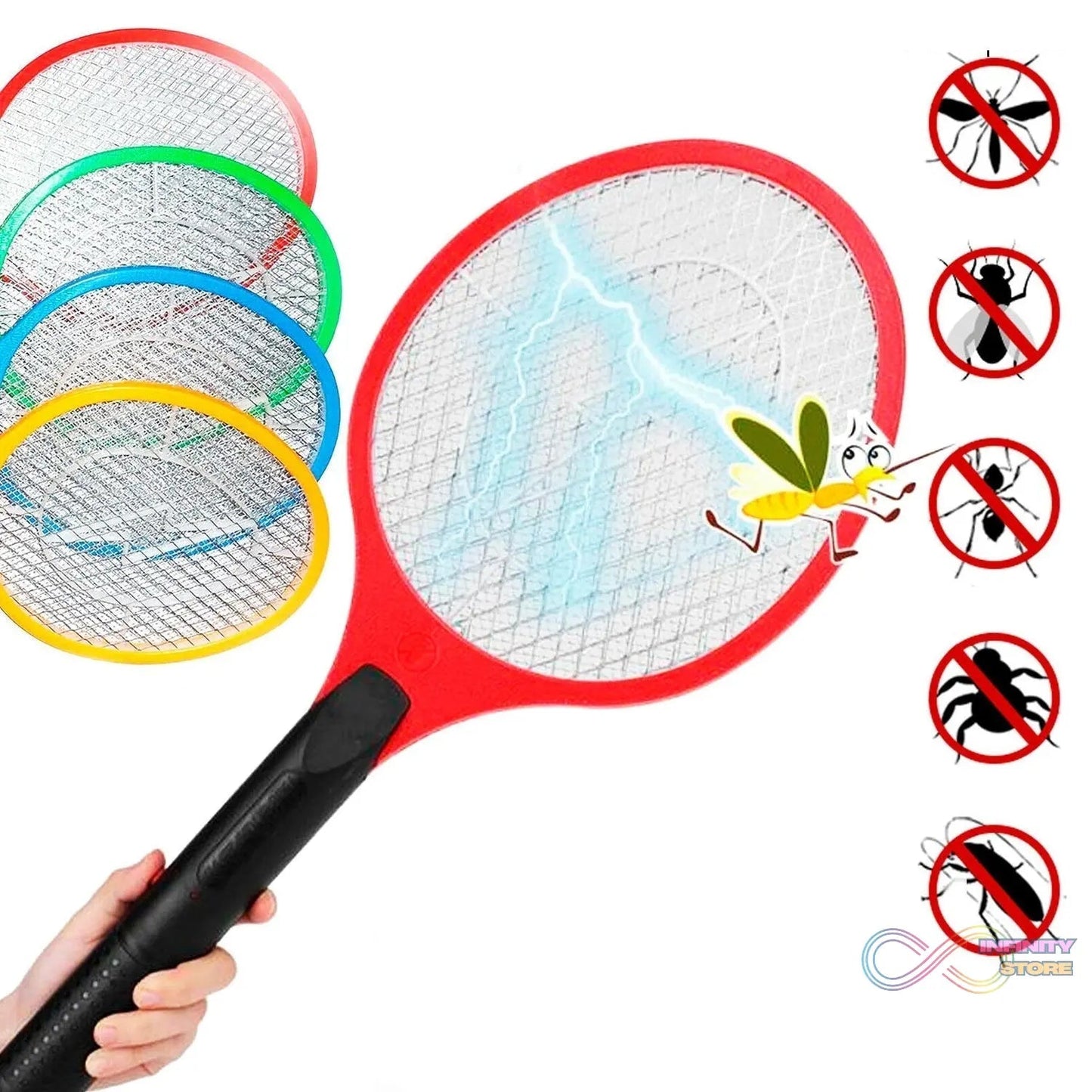Mosquito Killer Racket Rechargeable Handheld Electric Fly Swatter Mosquito Killer Racket Bat, Electric Insect Killer (Quality Assured) - infinityexculsivestore.com