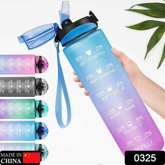 Motivational Water Bottle with Straw & Time Marker - Leakproof Tritan Portable Gym Bottle for Sports, Hiking & Camping - infinityexculsivestore.com