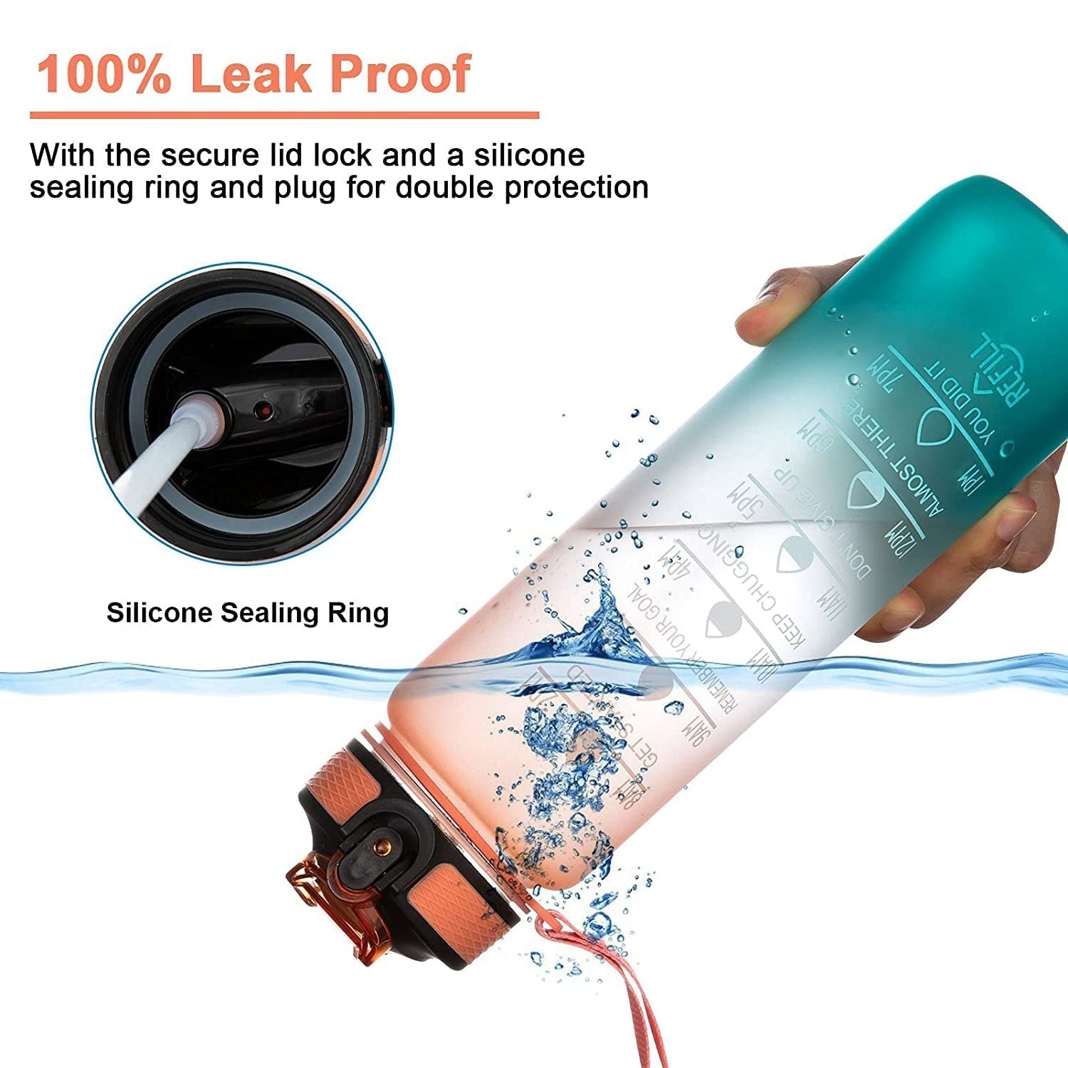 Motivational Water Bottle with Straw & Time Marker - Leakproof Tritan Portable Gym Bottle for Sports, Hiking & Camping - infinityexculsivestore.com