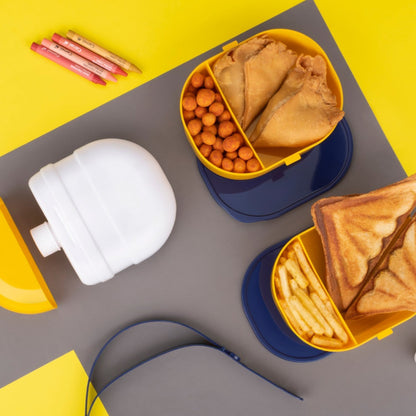 Mr. Chef Smart Lunch Box Capsule shape strap - on lunch box with water bottle and handle - infinityexculsivestore.com
