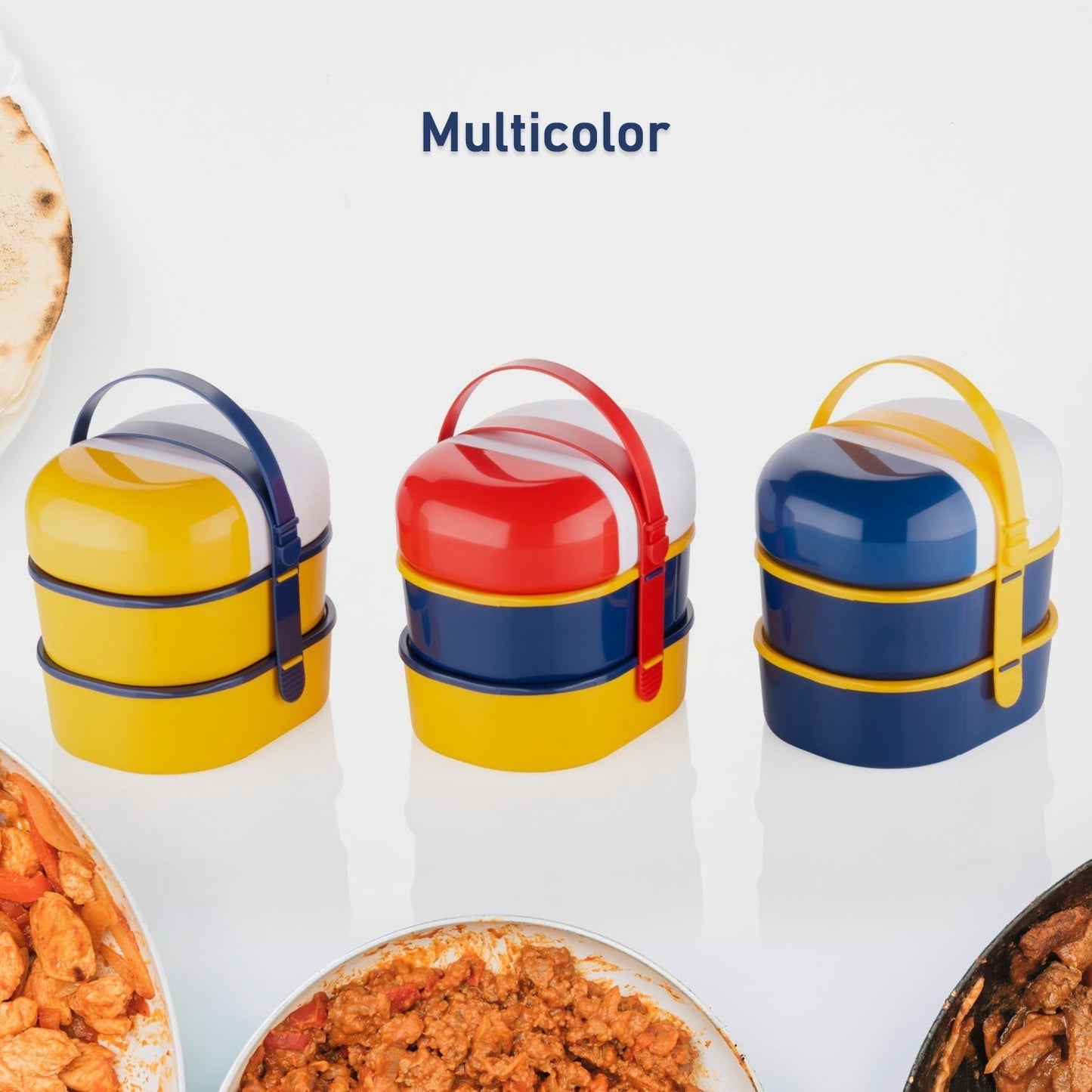 Mr. Chef Smart Lunch Box Capsule shape strap - on lunch box with water bottle and handle - infinityexculsivestore.com