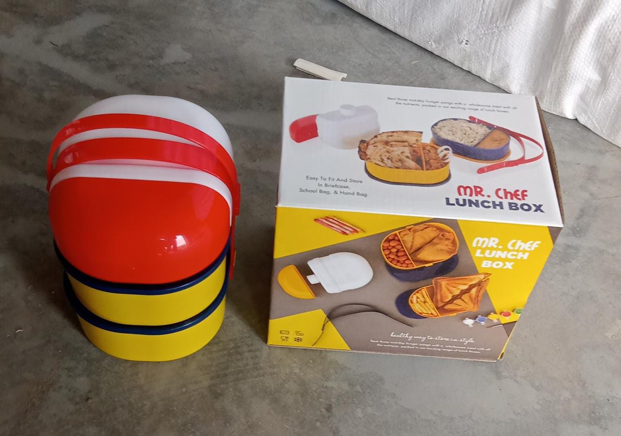 Mr. Chef Smart Lunch Box Capsule shape strap - on lunch box with water bottle and handle - infinityexculsivestore.com