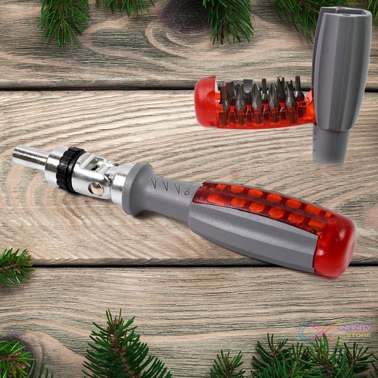 Multi Bits Ratchet Screwdriver Set, Adjustable Angle Two - Way Ratcheting Screwdriver (1 Set) - infinityexculsivestore.com