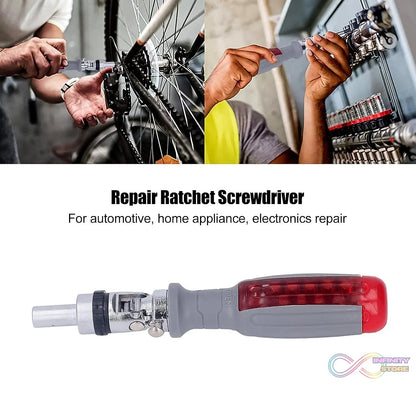 Multi Bits Ratchet Screwdriver Set, Adjustable Angle Two - Way Ratcheting Screwdriver (1 Set) - infinityexculsivestore.com