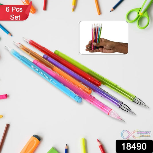 Multi Colour Gel Pen Set, Set of 6 Colours (6 Pcs Set) - infinityexculsivestore.com