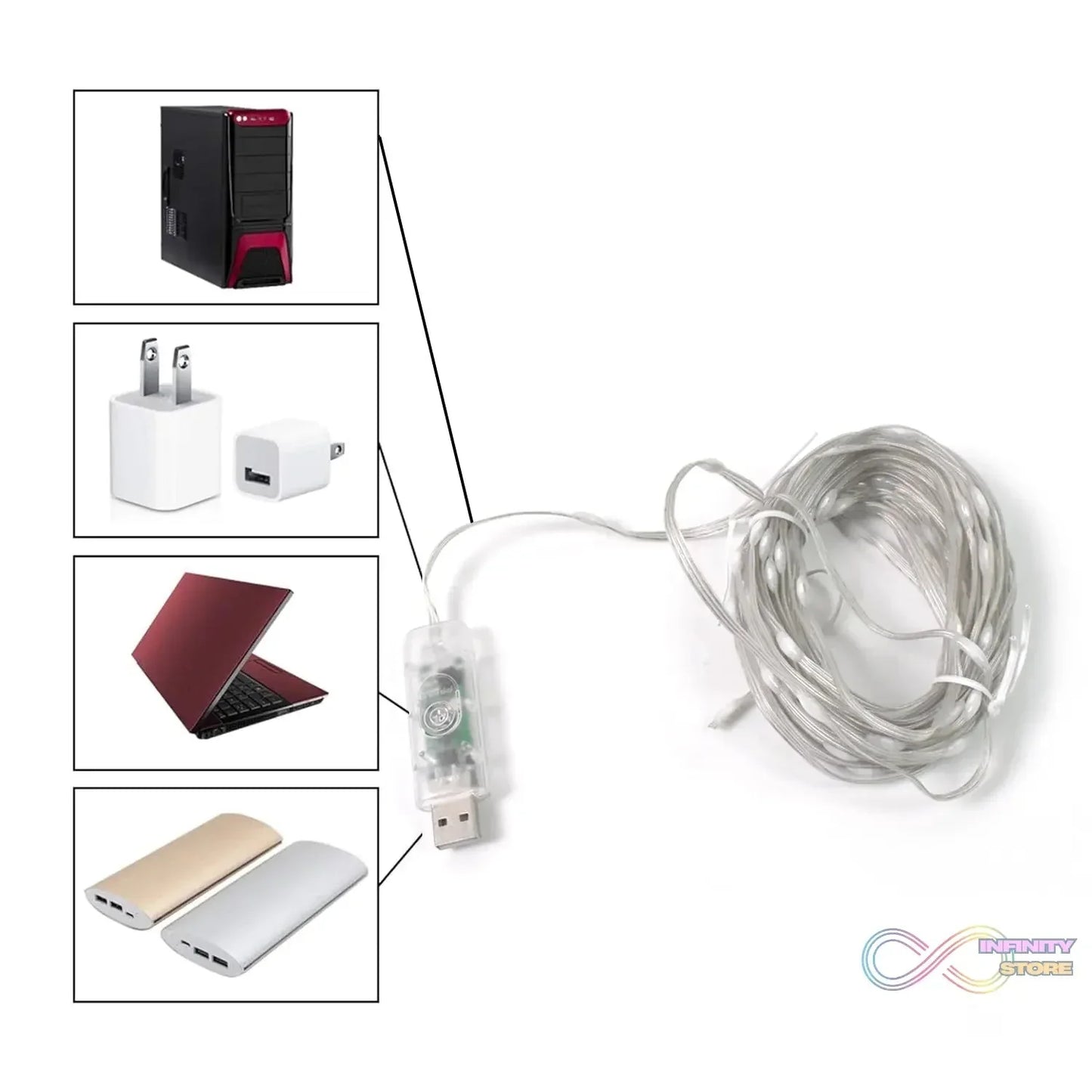 Multi Coloured 10M RGB LED Strip Lights (1 Pc / Loose) - infinityexculsivestore.com