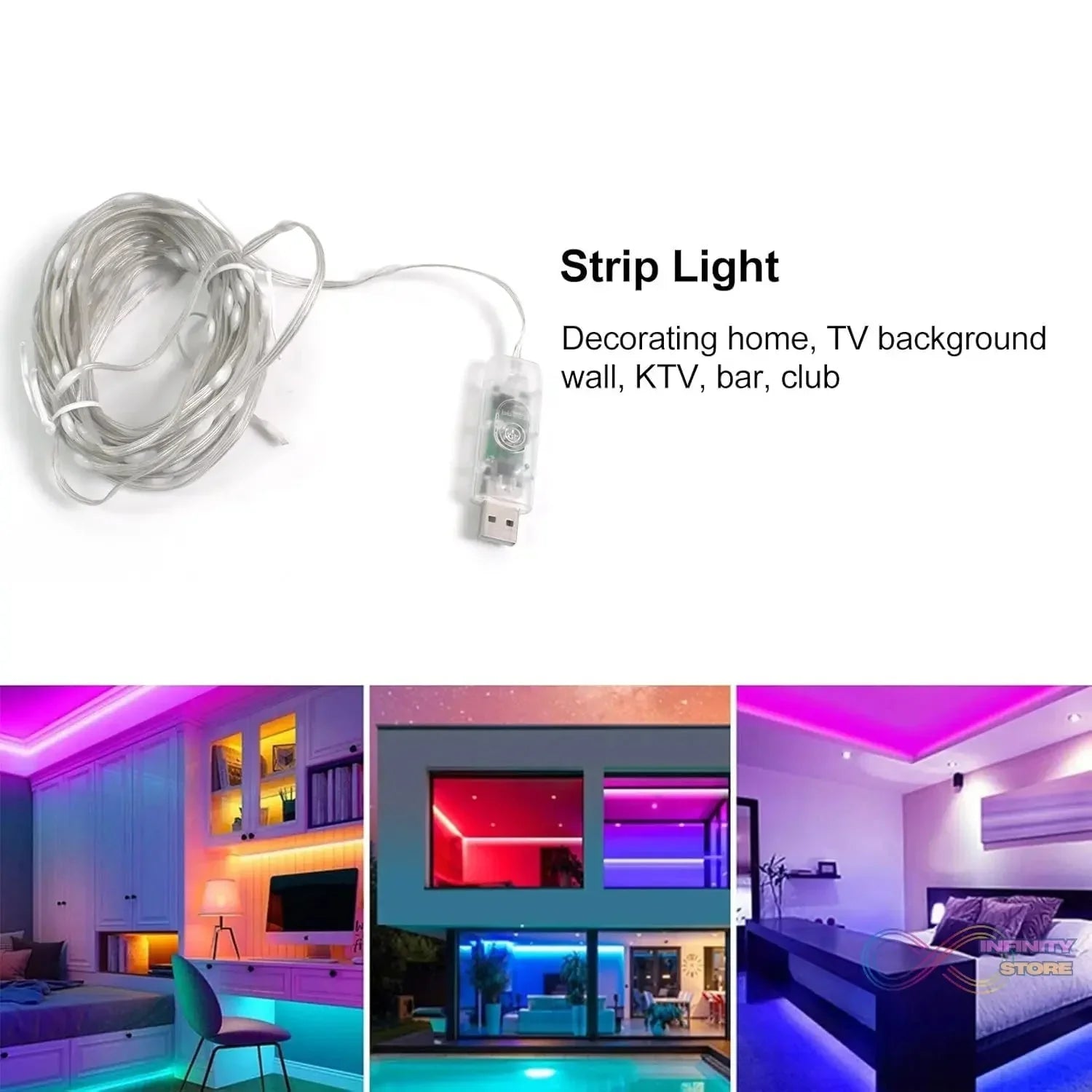 Multi Coloured 10M RGB LED Strip Lights (1 Pc / Loose) - infinityexculsivestore.com
