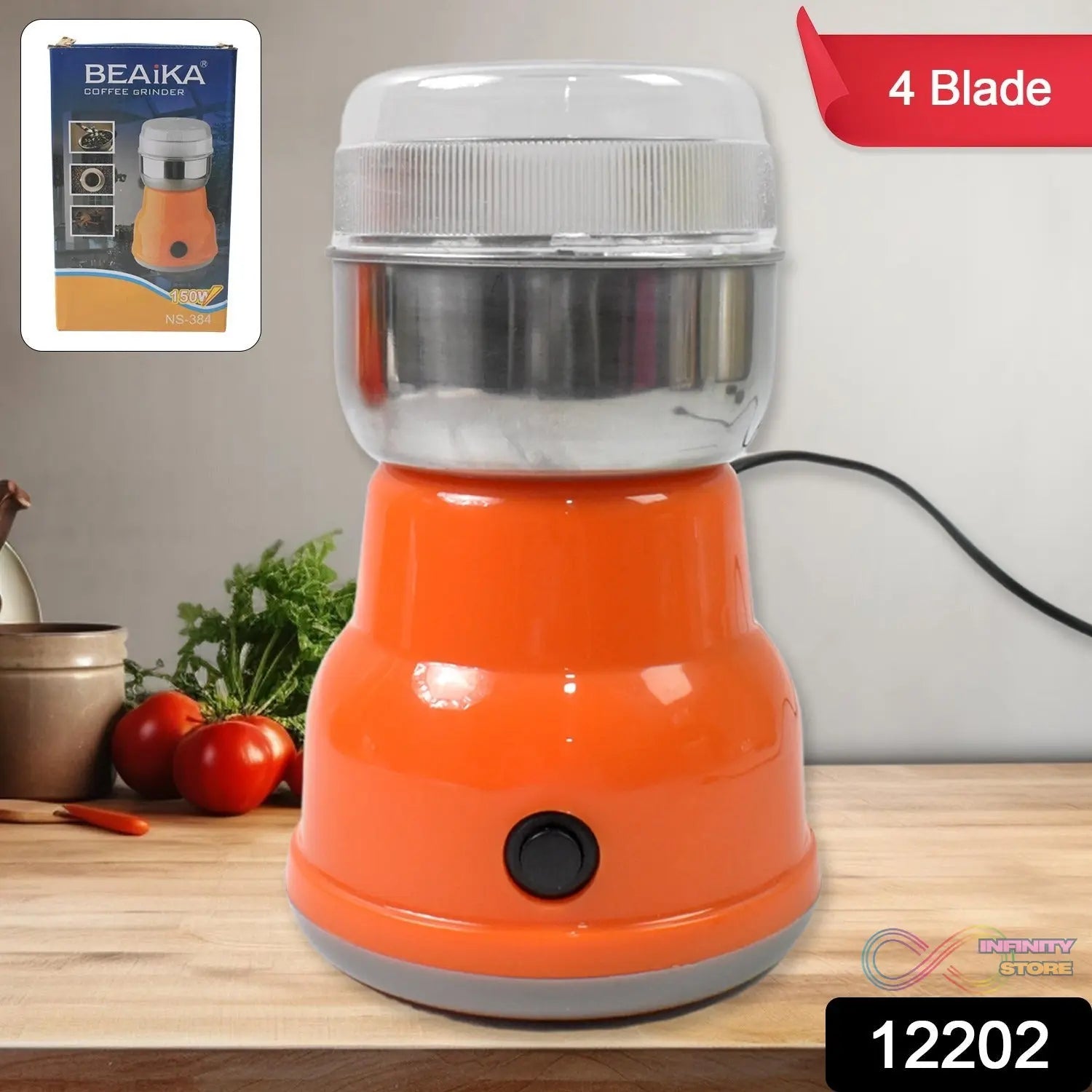 Multi Function Electric Small Food Grinder Grain Grinder (100 - 200w / 4 Blade / 1 Pc) - infinityexculsivestore.com