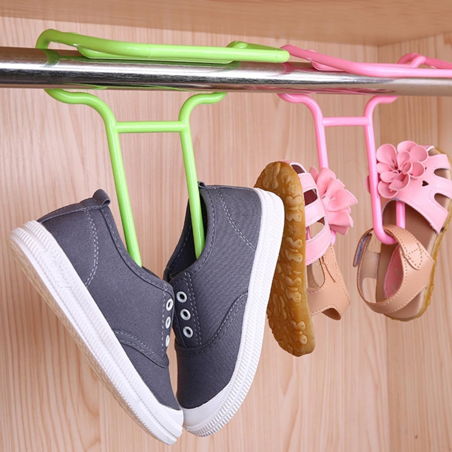Multi - Function Shelf Drying Rack Shoe Rack Stand Hanger Shoes Hanging Storage Wardrobe Organizer Rack, Shoe Organizer Stand Closet Shoe Organizer Shoe Holder (2 Pc Set) - infinityexculsivestore.com