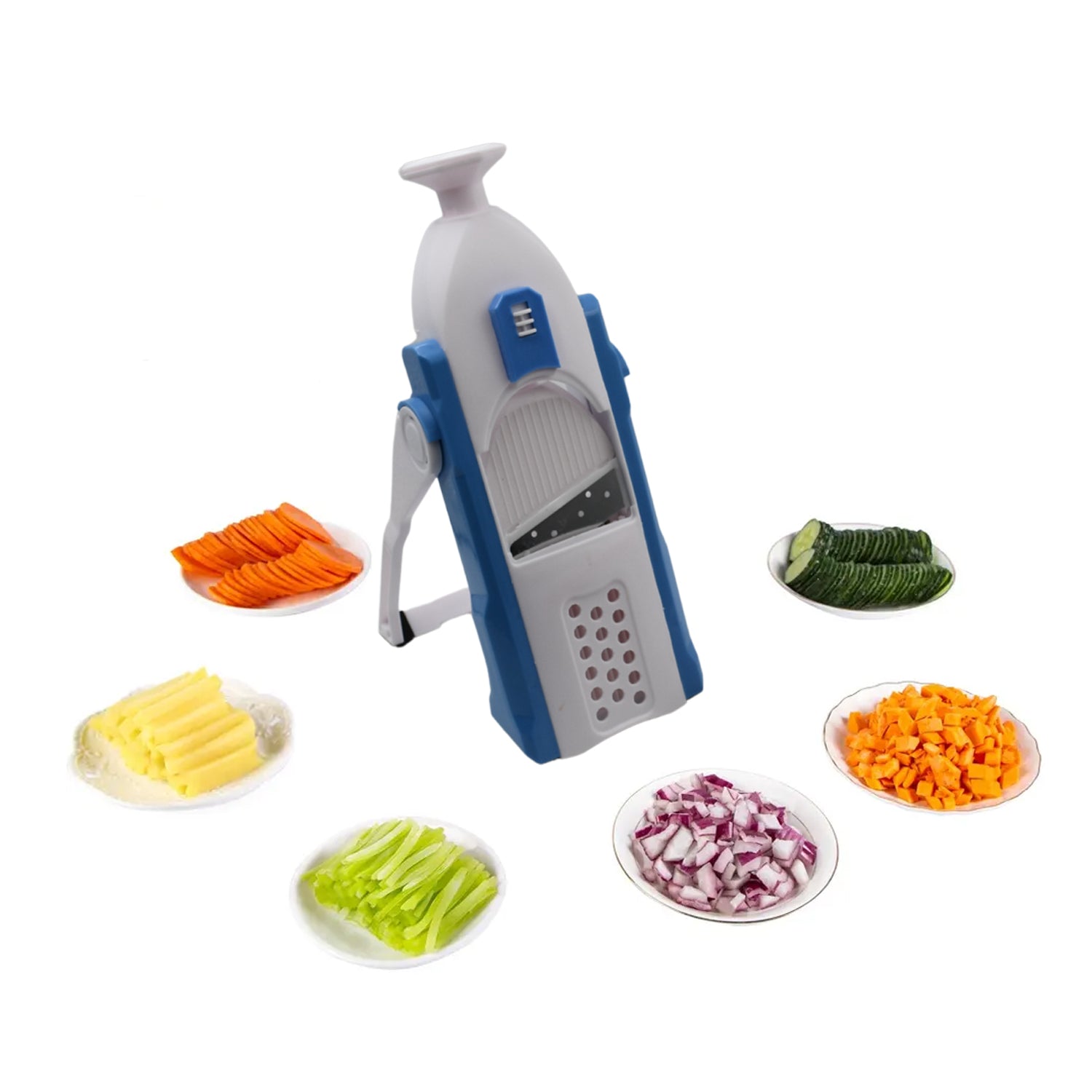Multi - Function Time Saving Vegetable Slicer Cutter + Julienne 5 - in - 1 Food Vegetable Potato Chopper, Garlic Grinder - infinityexculsivestore.com