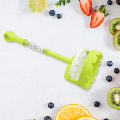 Multi Functional One - Handed Plastic Manual Mashed Potatoes Masher, Mash Sweet Potato Masher with Comfort Grip and Stainless - Steel Spring Design for Nonstick Pans (1 Pc) - infinityexculsivestore.com