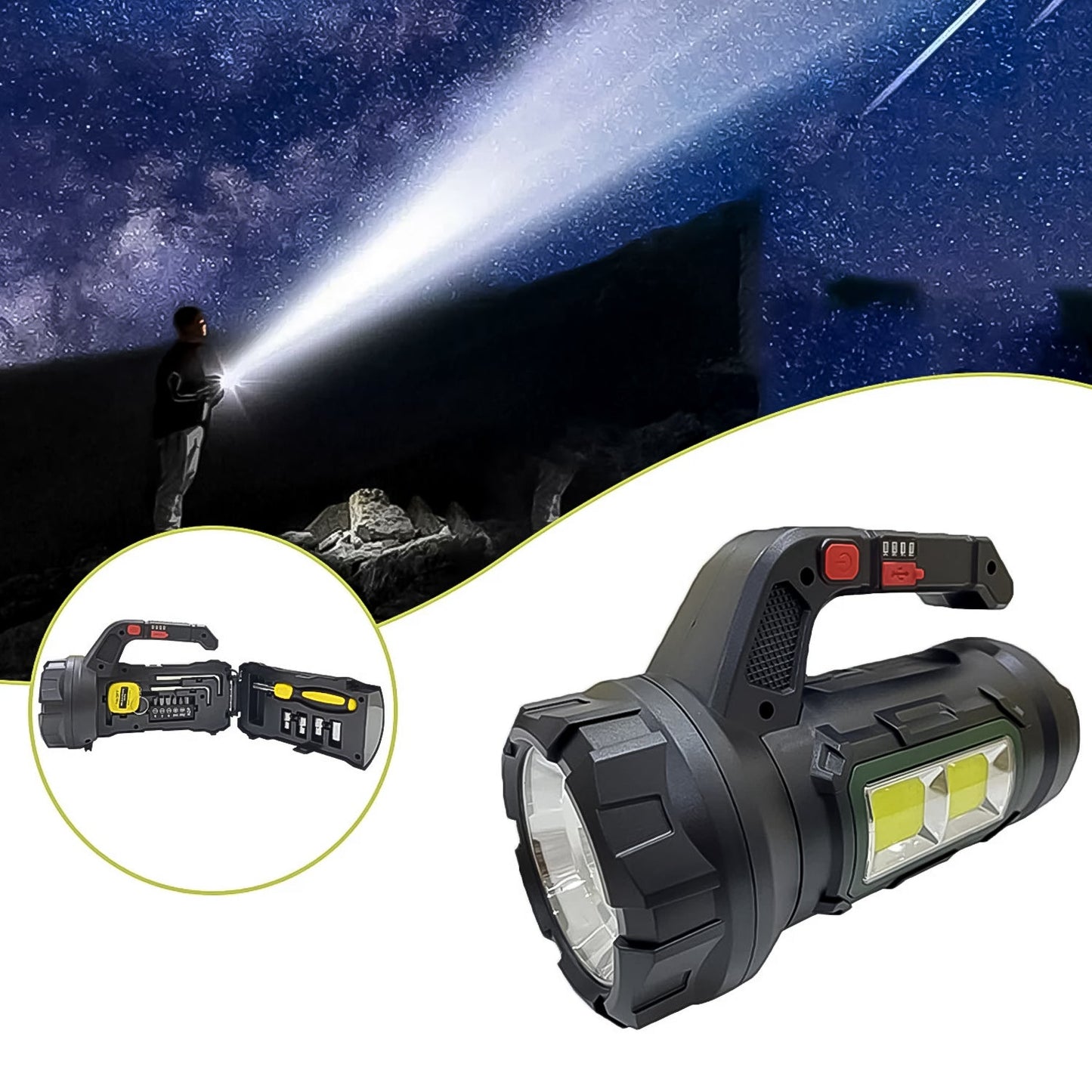 Multi Functional SOS Light With Tool Box, Torchlight (18 W) - infinityexculsivestore.com