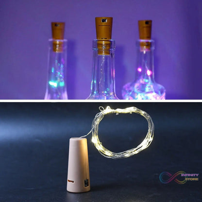 Multi LED Wine Bottle Cork / Disco Lights Copper Wire String Lights (1 Pc) - infinityexculsivestore.com
