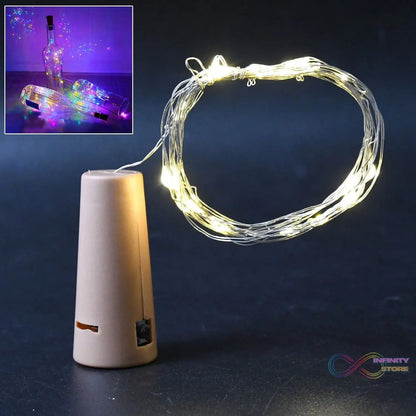 Multi LED Wine Bottle Cork / Disco Lights Copper Wire String Lights (1 Pc) - infinityexculsivestore.com