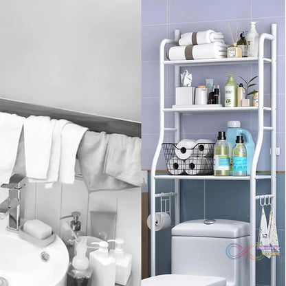 Multi - Layer The Toilet Storage Rack Metal | Bathroom Shelf Space Saving Organizer for Laundry Room Wash Basin Floor Stand - infinityexculsivestore.com