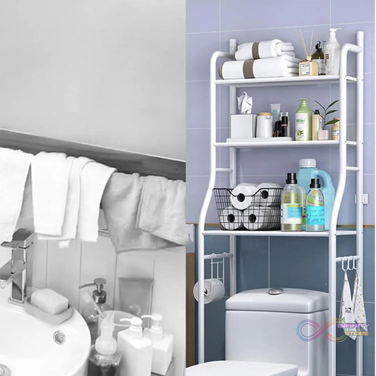 Multi - Layer The Toilet Storage Rack Metal | Bathroom Shelf Space Saving Organizer for Laundry Room Wash Basin Floor Stand - infinityexculsivestore.com