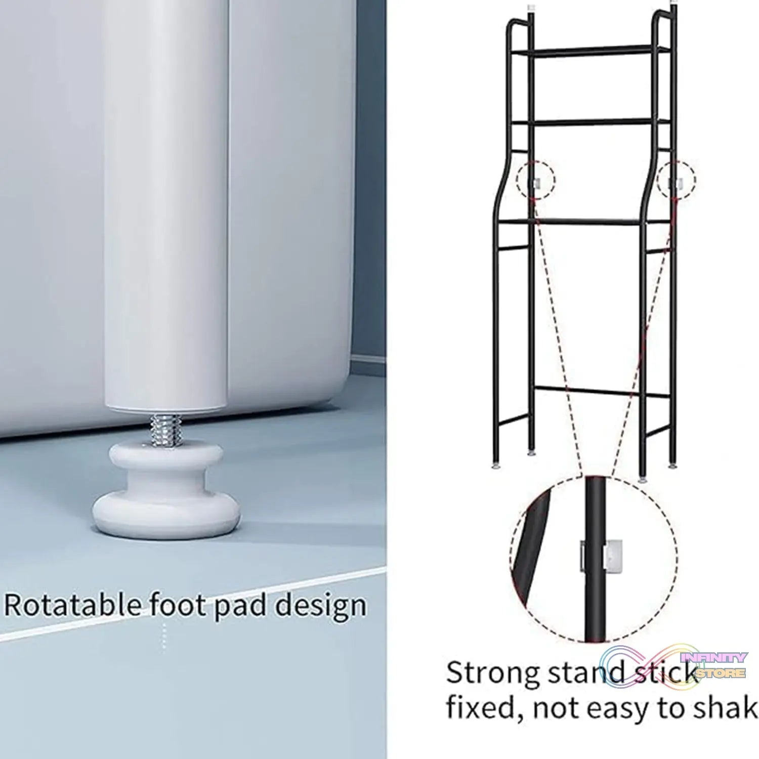 Multi - Layer The Toilet Storage Rack Metal | Bathroom Shelf Space Saving Organizer for Laundry Room Wash Basin Floor Stand - infinityexculsivestore.com
