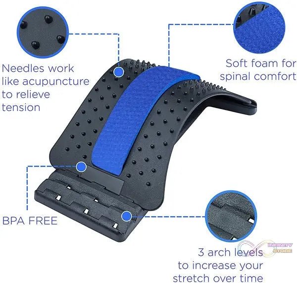 Multi - Level Back Stretcher Posture Corrector Device For Back Pain Relief - infinityexculsivestore.com