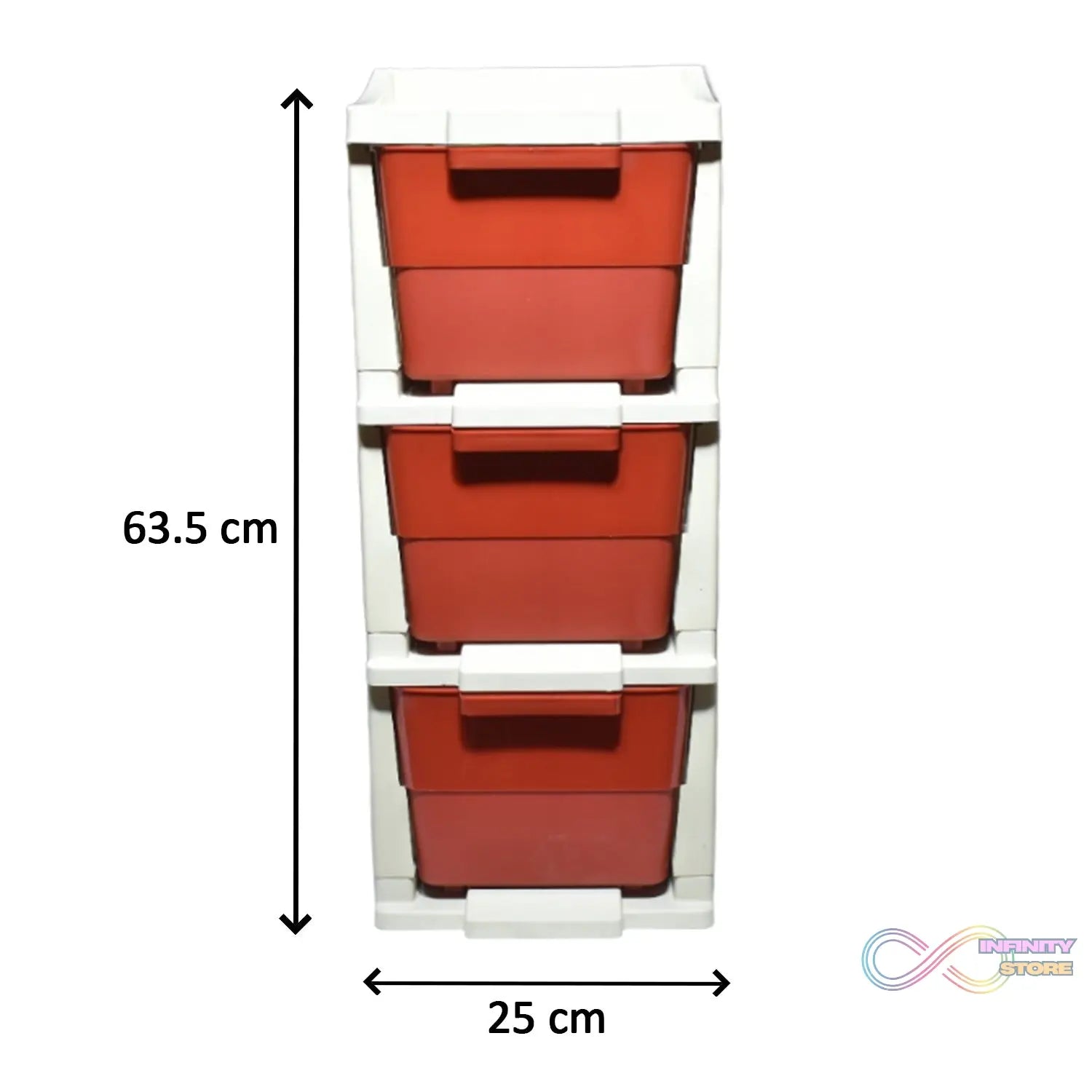 Compact anti-slip 3-layer drawer storage system for organizing household items.