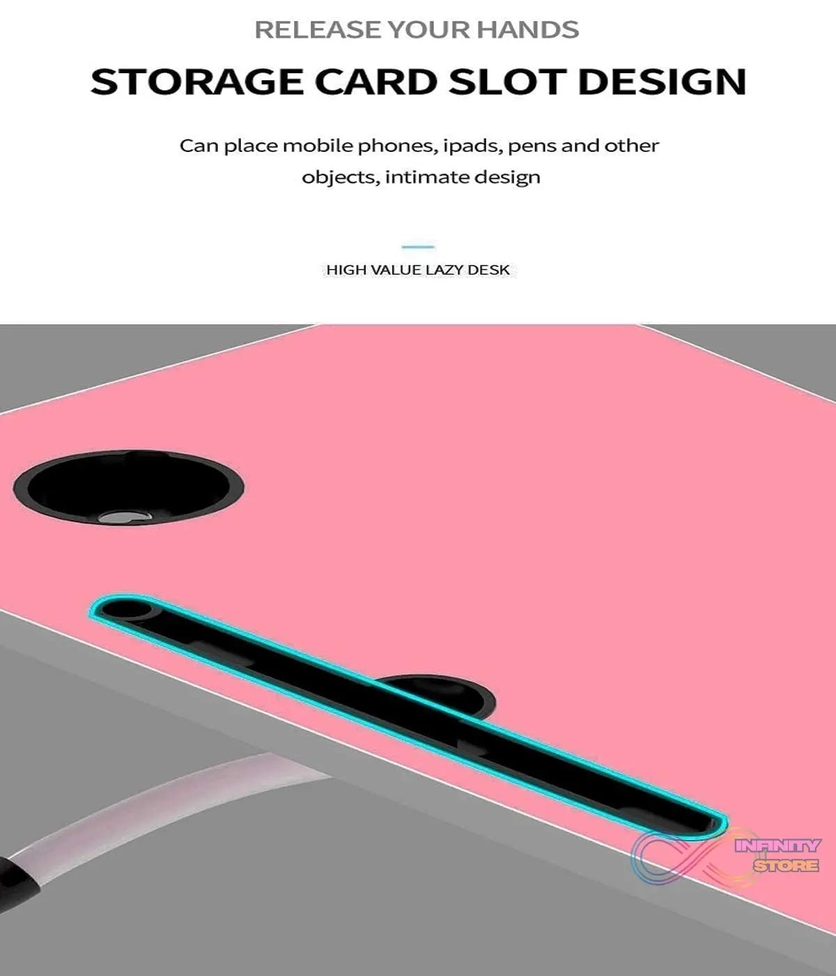 Multi - Purpose Foldable Laptop Desk for Study & Reading (Pink) - infinityexculsivestore.com