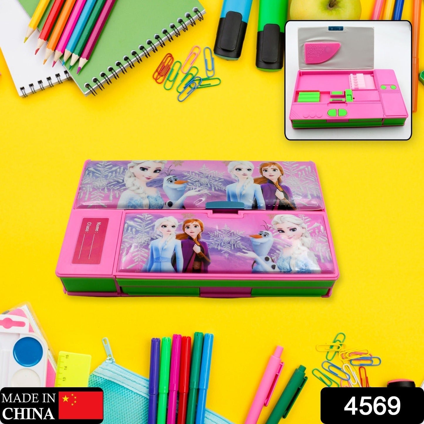 Multi Purpose Gadget Jumbo Pencil Box Compass With Calculator Jumbo 2 Side Slot Geometry Box Compass Use School , Traveling & Studio - infinityexculsivestore.com