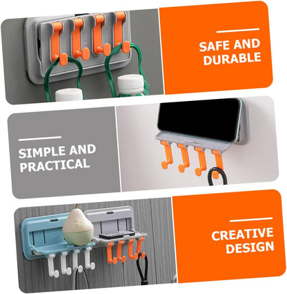 Multi - Purpose Hook up Wall Mounted Hook Towel Hook Rack Foldable Wall Hooks Mobile Holder Stand Towel Hangers Wall Mounted Coat Rack Foldable Hook, Mobile Stand - infinityexculsivestore.com