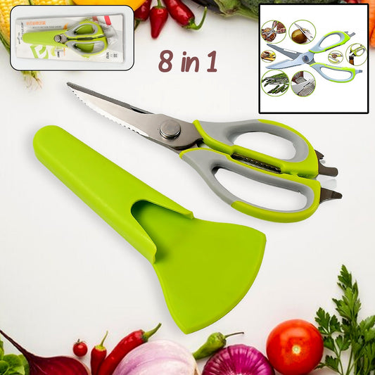 Multi - Purpose Kitchen Shears with Magnetic Holder, Stainless Steel, Red Multifunction Heavy Duty and Kitchen Scissors - infinityexculsivestore.com