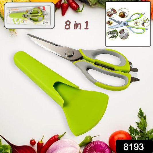 Multi - Purpose Kitchen Shears with Magnetic Holder, Stainless Steel, Red Multifunction Heavy Duty and Kitchen Scissors - infinityexculsivestore.com