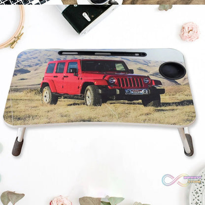 Multi - Purpose Laptop Desk for Study and Reading with Foldable, Cupholder & Drawer (1 Pc / Mix Catoon Design / 58×38 Cm) - infinityexculsivestore.com