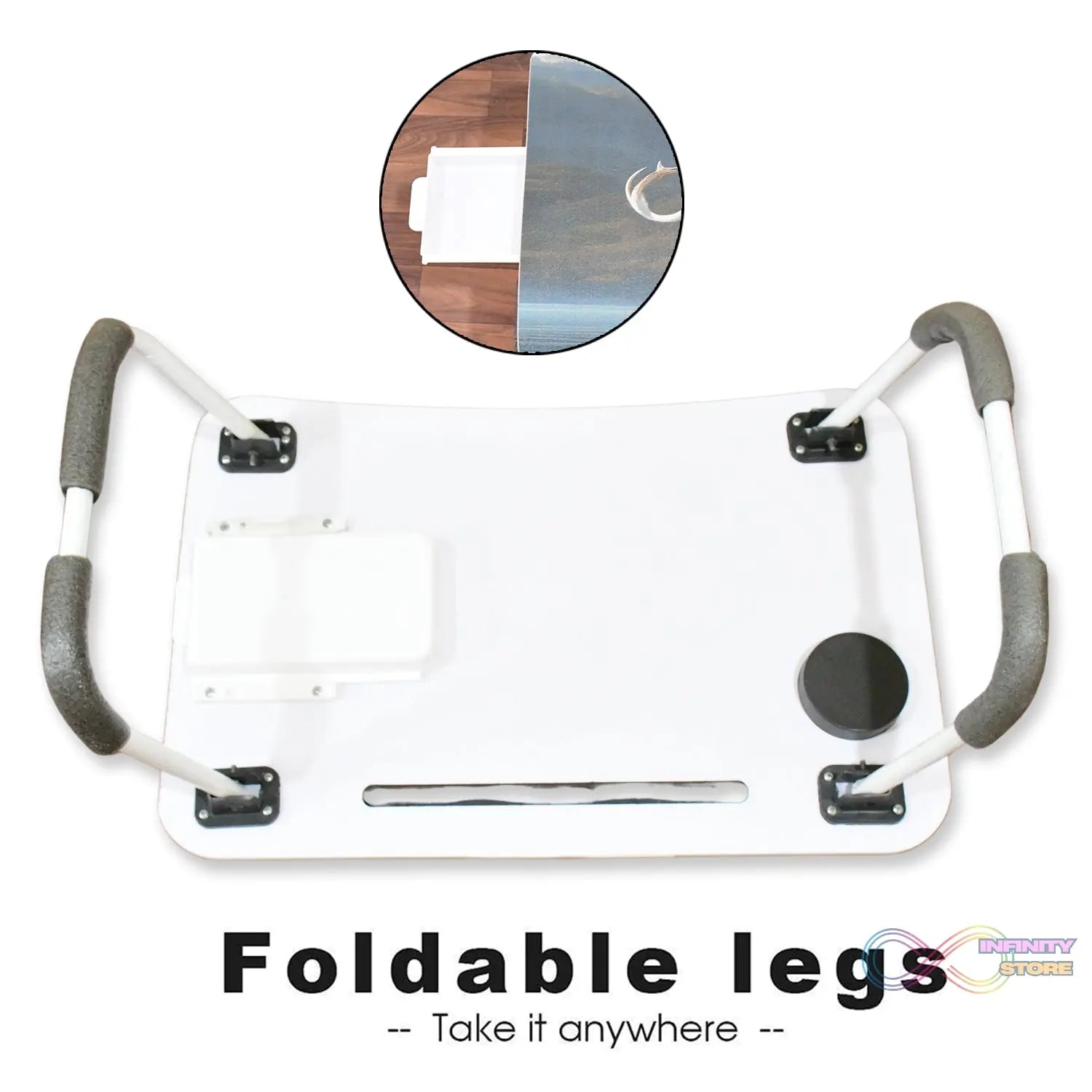 Multi - Purpose Laptop Desk for Study and Reading with Foldable, Cupholder & Drawer (1 Pc / Mix Catoon Design / 58×38 Cm) - infinityexculsivestore.com