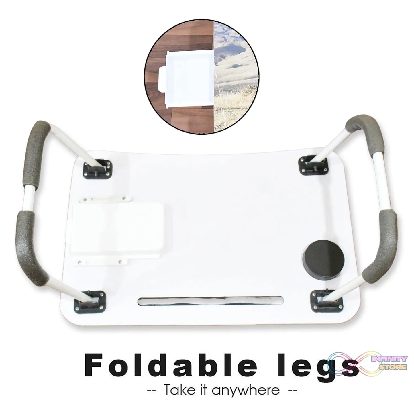 Multi - Purpose Laptop Desk for Study and Reading with Foldable, Cupholder & Drawer (1 Pc / Mix Catoon Design / 58×38 Cm) - infinityexculsivestore.com