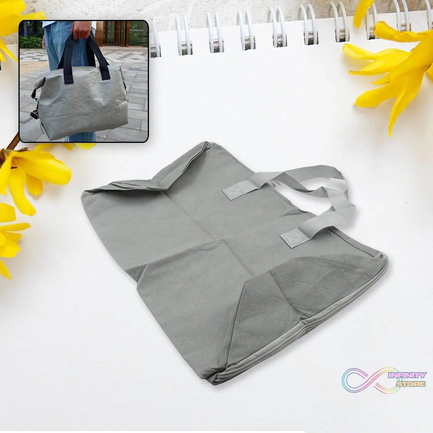 Multi - Purpose Large Capacity Bag, Heavy Duty Large Bag with Zip Closure, Bags Women Grocery Shopping Bags with Handles for Outdoor Travel, Home Improvement - infinityexculsivestore.com