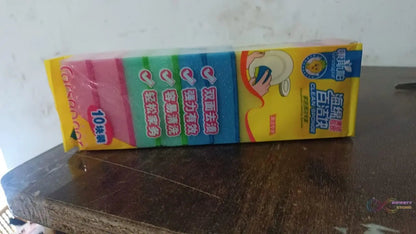Multi - Purpose Multi Color Scratch Scrub Sponges (10 Pcs Set) - infinityexculsivestore.com