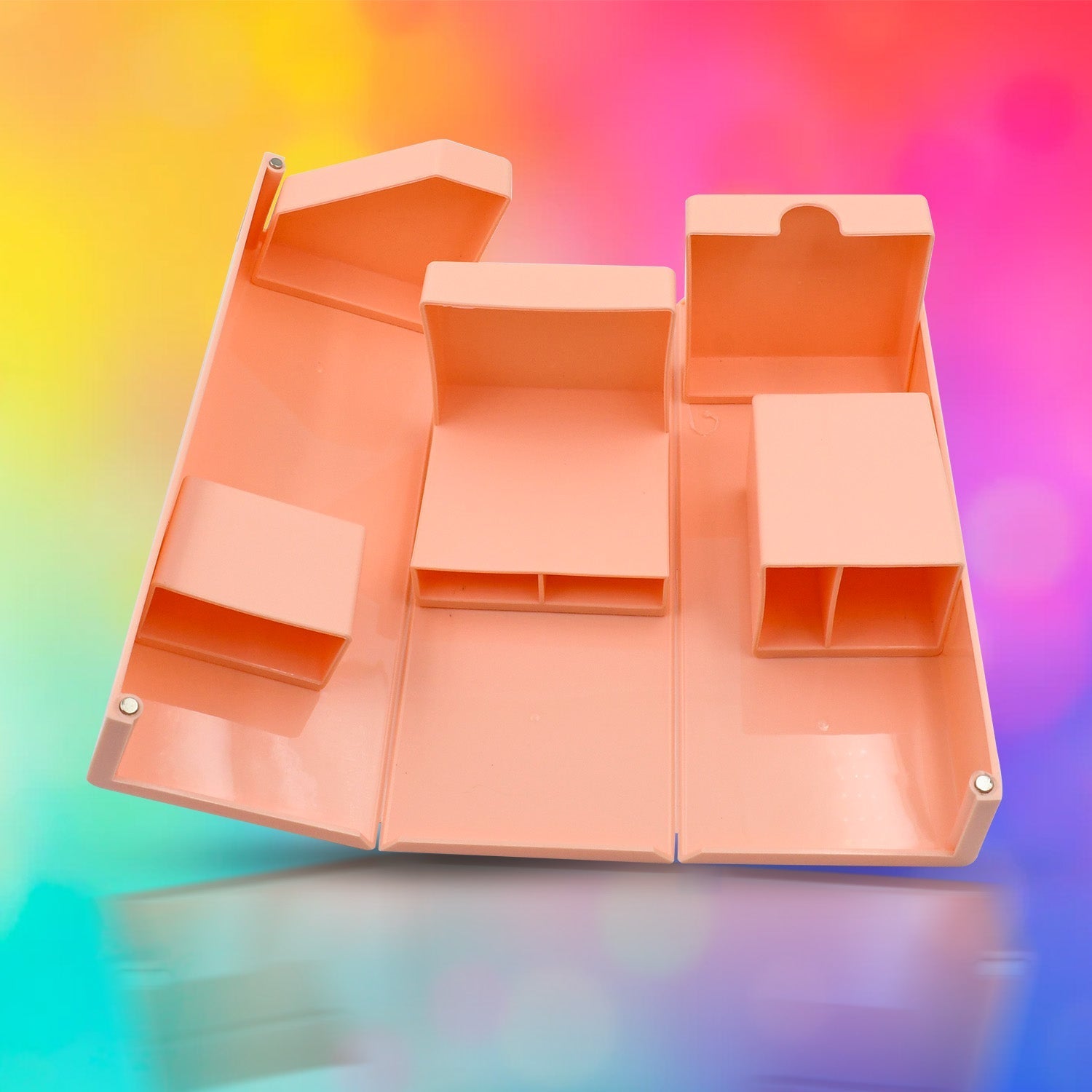 Multi - Purpose Pen Holder, Foldable Magnetic Kawaii Desk Pen Holder Pencil Makeup Storage Box Desktop Organizer Stand Case School Office Stationery - infinityexculsivestore.com