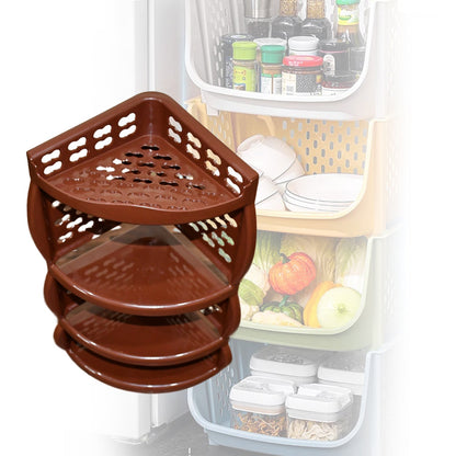 Multi Purpose Plastic Corner Rack a Stylish Storage Shelf for Kitchen / Living Room / Bathroom (1 Pc / 3 Layer ) - infinityexculsivestore.com