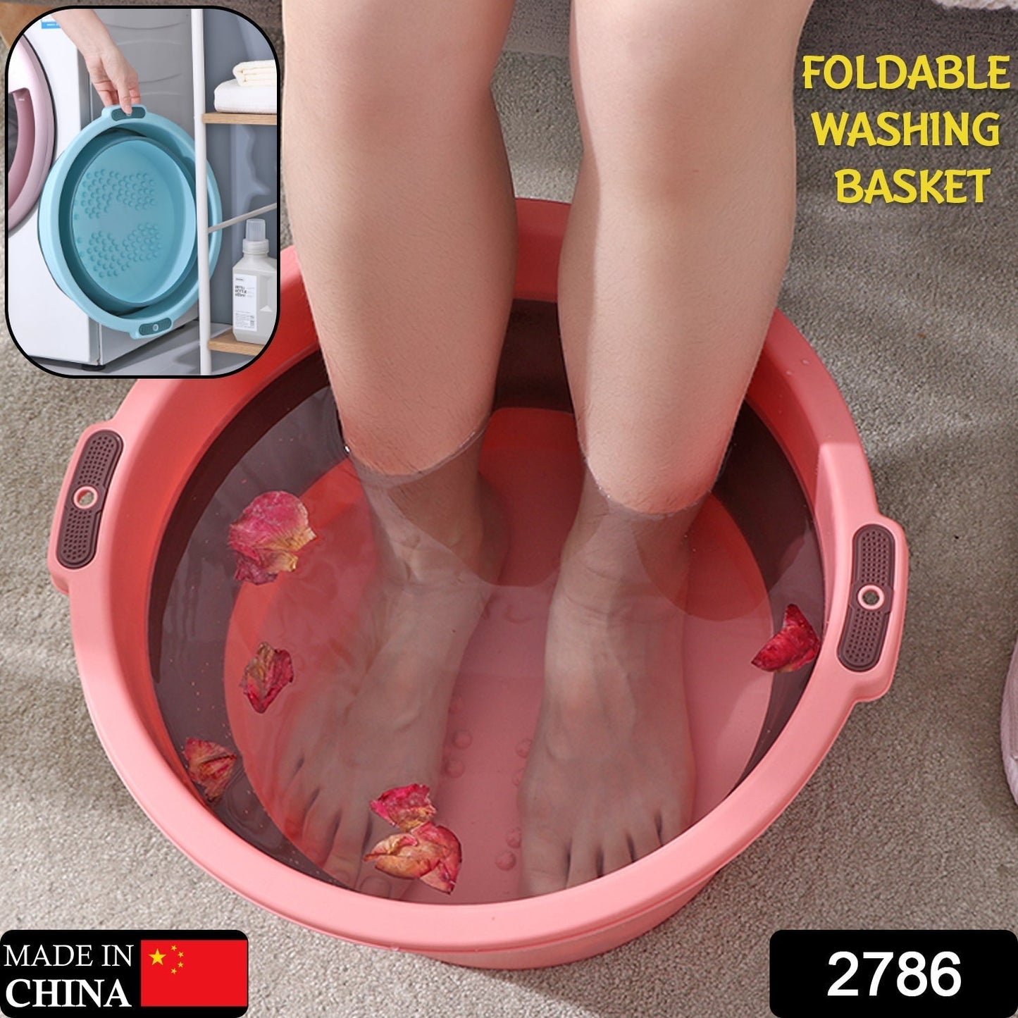 Multi - Purpose Portable Collapsible Folding Tub, with Hanging Hole & Save Storage Space, Also use for Foot Spa. - infinityexculsivestore.com