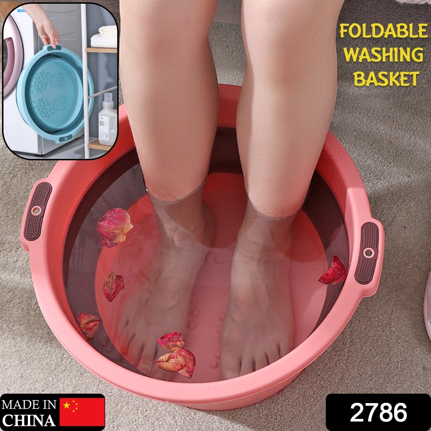 Multi - Purpose Portable Collapsible Folding Tub, with Hanging Hole & Save Storage Space, Also use for Foot Spa. - infinityexculsivestore.com