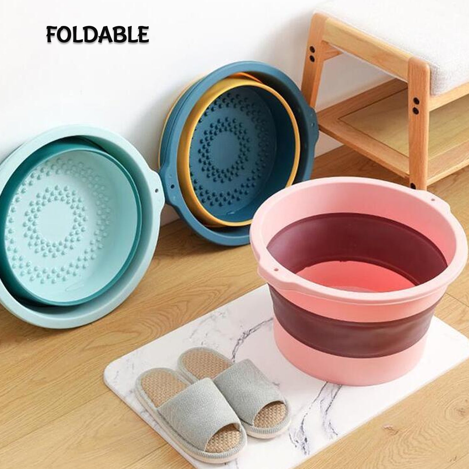 Multi - Purpose Portable Collapsible Folding Tub, with Hanging Hole & Save Storage Space, Also use for Foot Spa. - infinityexculsivestore.com