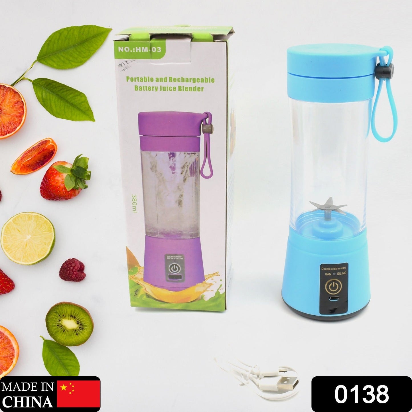 Multi - Purpose Portable USB Electric Juicer 6 - Blades, Protein Shaker, Blender Mixer Cup (380 ML) - infinityexculsivestore.com