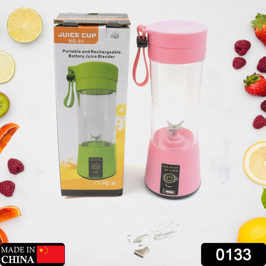 Multi - Purpose Portable USB Electric Juicer 6 - Blades, Protein Shaker, Blender Mixer Cup (380 ML) - infinityexculsivestore.com