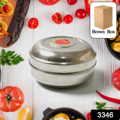Multi - Purpose Stainless Steel Round Shape Tiffin Box - Small Gift For Baby Girl And Baby Boy For Office, School / Tuition / Picnic (big) - infinityexculsivestore.com