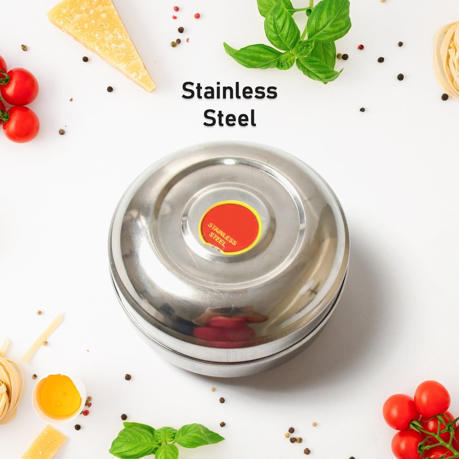 Multi - Purpose Stainless Steel Round Shape Tiffin Box - Small Gift For Baby Girl And Baby Boy For Office, School / Tuition / Picnic (big) - infinityexculsivestore.com
