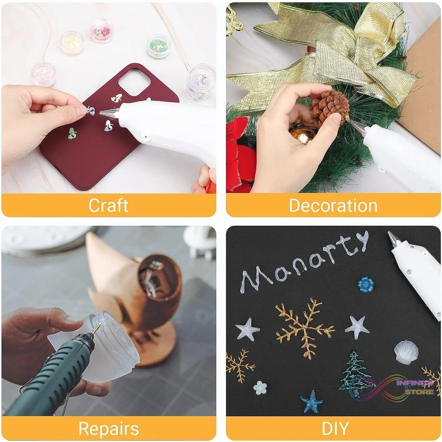 Multi - Purpose Transparent Glue Sticks for Craft and Art Decoration (10 Pcs Set) - infinityexculsivestore.com