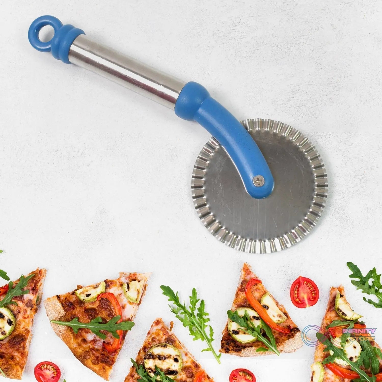 Multi Purpose Use Curly Pizza Cutter / Pastry Cutter / Sandwiches Cutter (1 Pc) - infinityexculsivestore.com