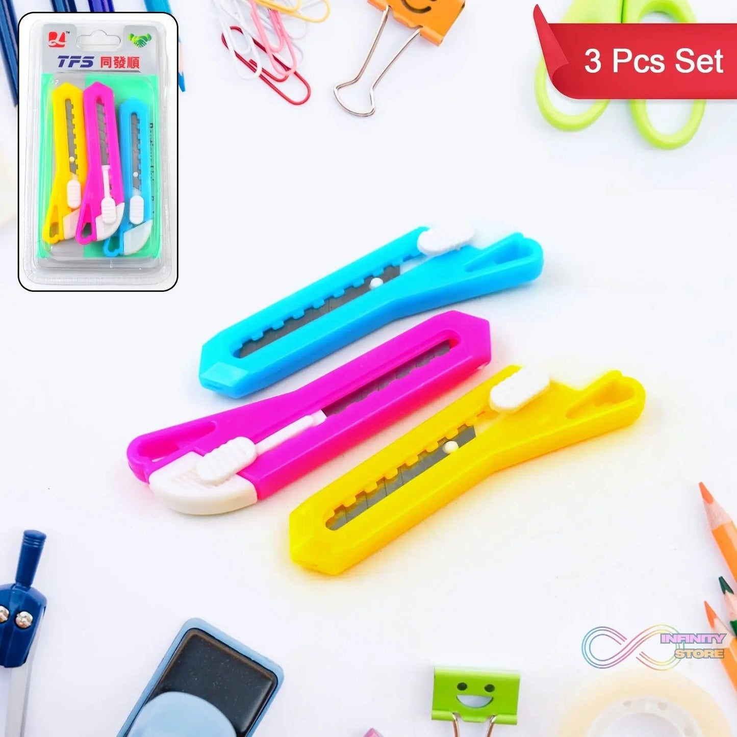 Multi - Use Small Iron Cutter, Utility Knife (3 Pcs Set) - infinityexculsivestore.com