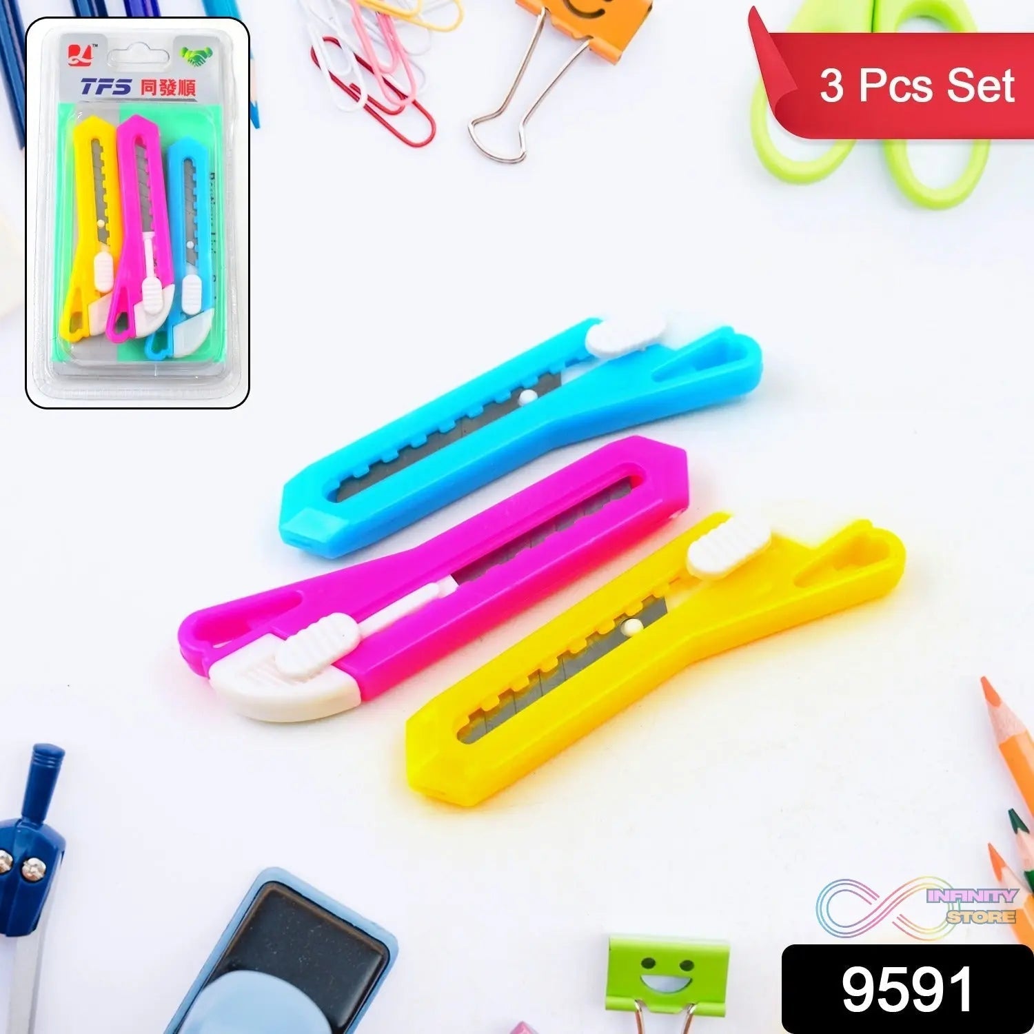 Multi - Use Small Iron Cutter, Utility Knife (3 Pcs Set) - infinityexculsivestore.com