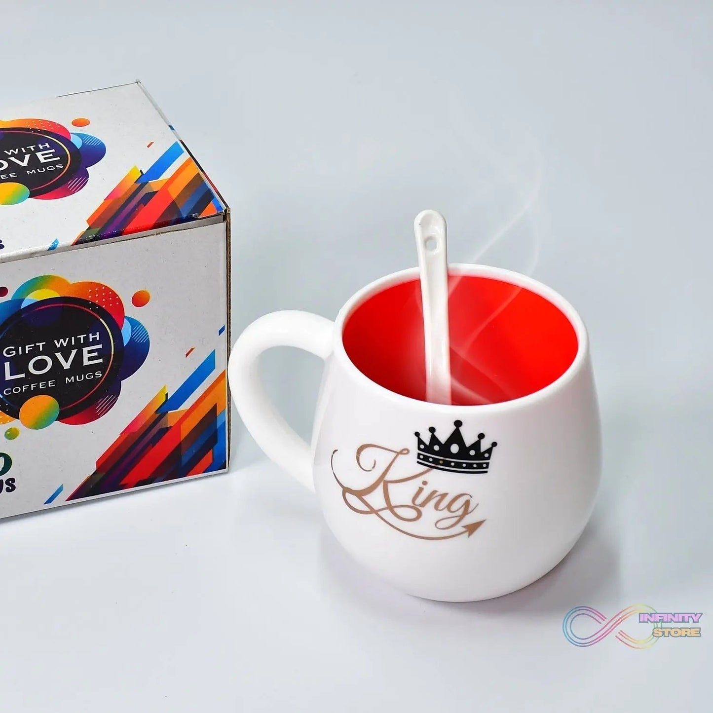 Multi design coffee Mug With Spoon and box packing. Ceramic Mugs to Gift your Best Friend Tea Mugs Coffee Mugs Microwave Safe. - infinityexculsivestore.com